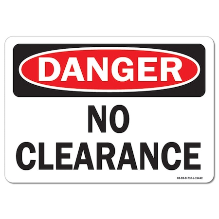 Safety Sign, OSHA Danger, 12" Height, Aluminum, No Clearance, Landscape